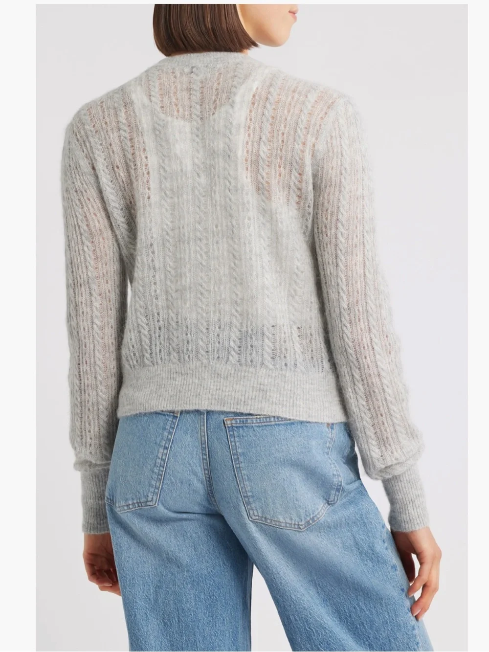 NEW Madewell Pointelle-Stitch Cardigan in Alpaca Blend Size Medium - Picture 3 of 8